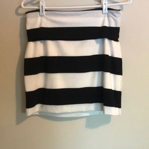 Black and white striped skirt